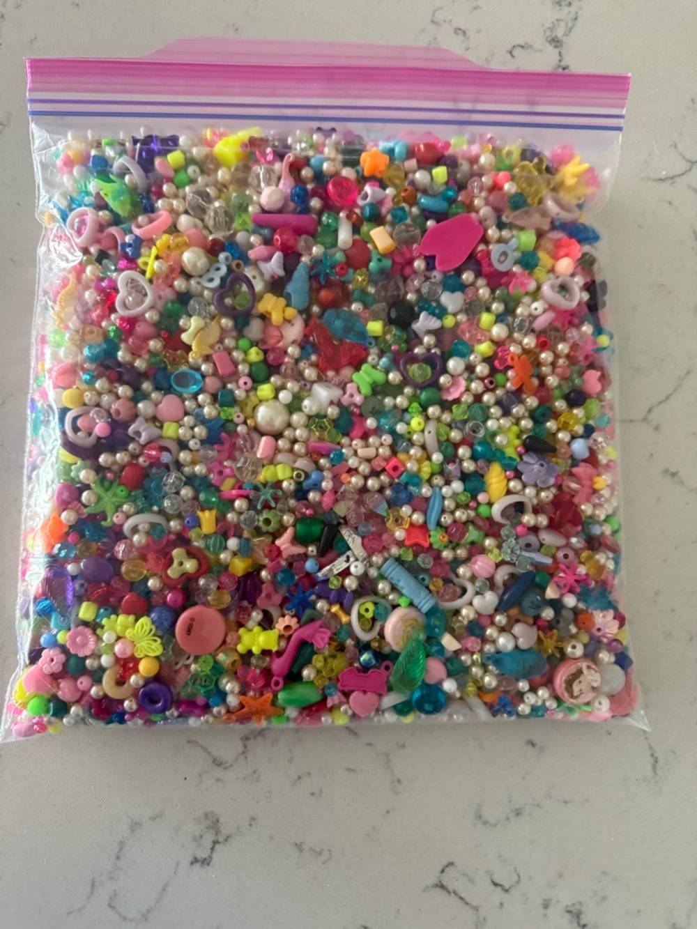 Mixed Craft Beads Bag - Multicolor Assorted Charms and Pearls